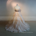 Graceful Sweet Heart Sleeveless Ruffle ORG Sash Wedding Dress Chapel Train